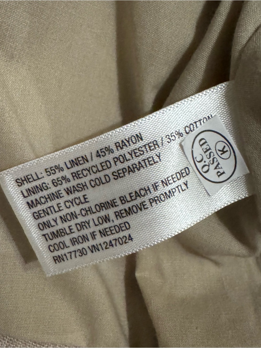 a new day Beige Linen Blend Button Front Vest - Picture 3 of 4